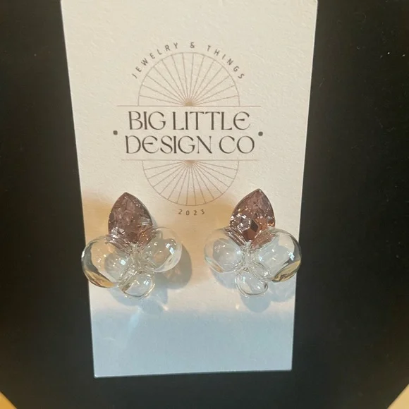 ⭐️🆕 Big Little Design Co Crystal Bubble and Brown Crystal Earrings - Picture 4 of 7